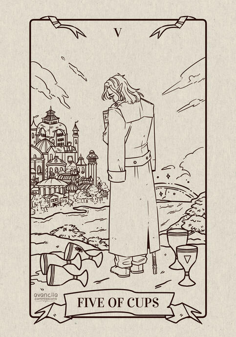 Tarot Card - 5 of cups Tarot Card - 5 of cups